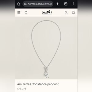 Hermes "Amulettes Constance" Sterling Silver Necklace